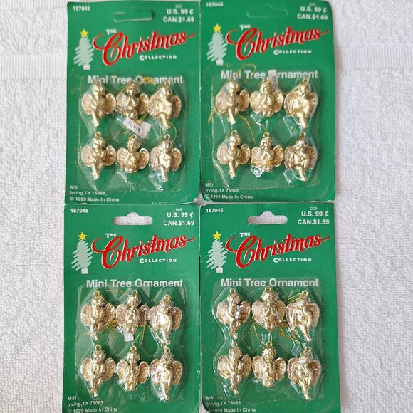 NEW 4 x Vintage 'The Christmas Collection' Mini Tree Ornament Set - Picture 1 of 3